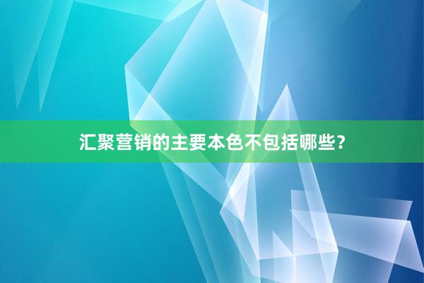 汇聚营销的主要本色不包括哪些？